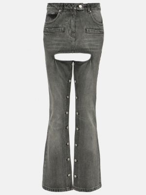 Прямые джинсы на пуговицах Courrèges серые