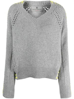 Вълнен пуловер Ermanno Scervino сиво