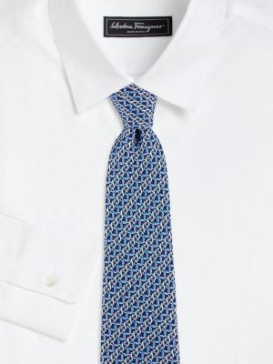 Шелковый галстук Ferragamo синий