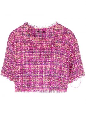 Tweed overdimensjonert t-skjorte Balmain rosa