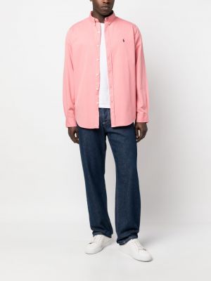 Haftowana koszula Polo Ralph Lauren różowa