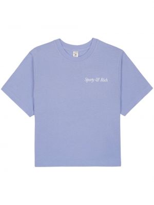 Bombažna majica Sporty & Rich modra