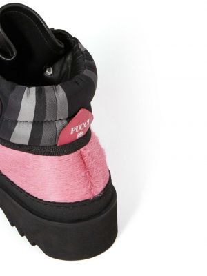 Ankle boots z futerkiem Pucci różowe