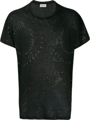 Camisa con estampado Saint Laurent negro