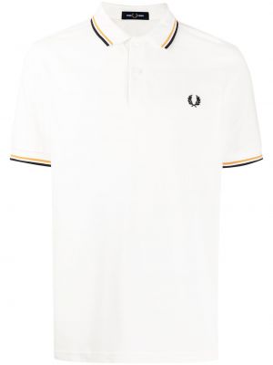 Brodert poloskjorte Fred Perry hvit