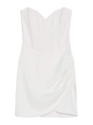 Коктейлна рокля Bershka бяло