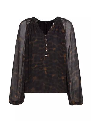 Прозрачная леопардовая блузка с принтом Rails