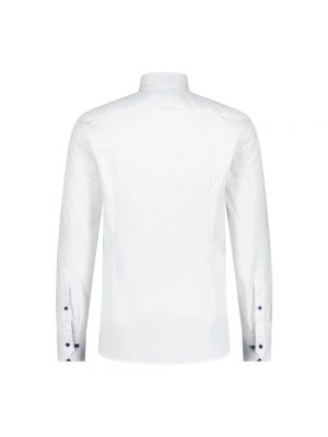 Camisa slim fit de algodón Stenströms blanco
