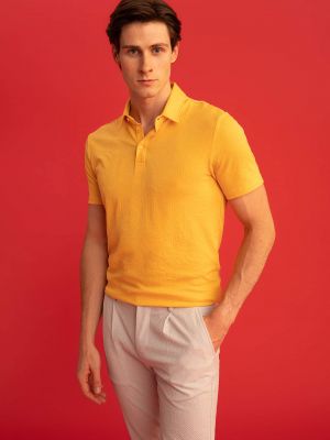 Polo majica slim fit Defacto narančasta