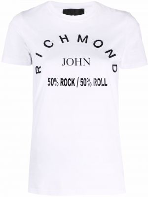Camiseta con estampado John Richmond blanco