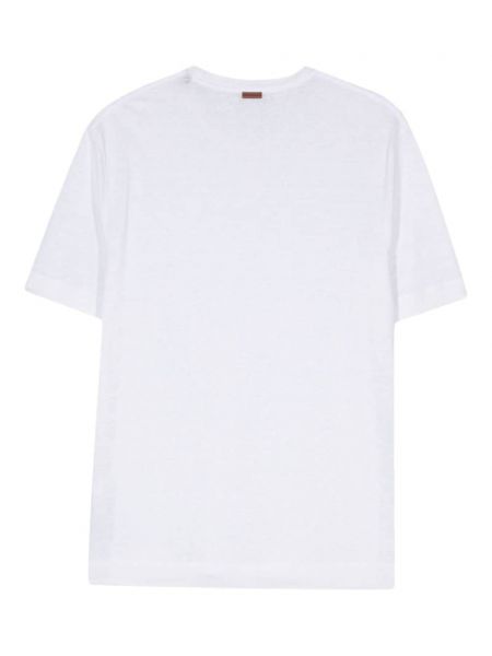 T-shirt en lin col rond Zegna blanc