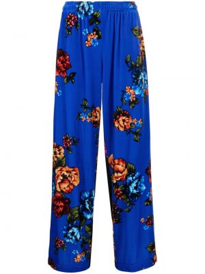 Žametne hlače iz rebrastega žameta s cvetličnim vzorcem Vetements