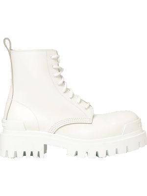 Кружевные ботинки на шнуровке Balenciaga белые