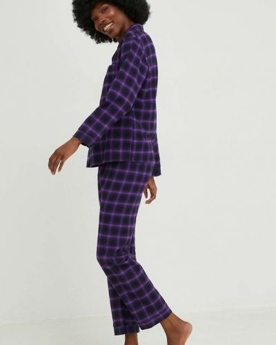 Памучна пижама Answear Lab виолетово
