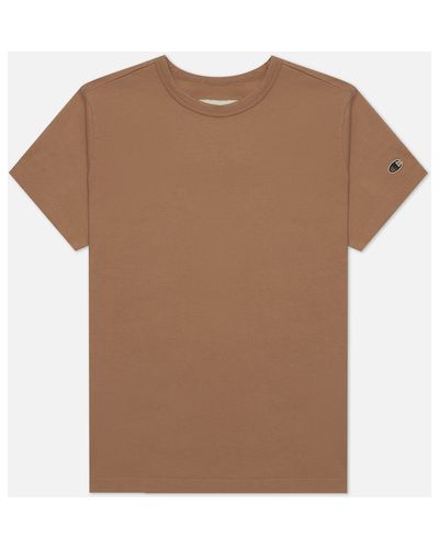 Женская футболка Champion Reverse Weave Organic Cotton Crew Neck Regular Fit,  , размер S - Бежевый