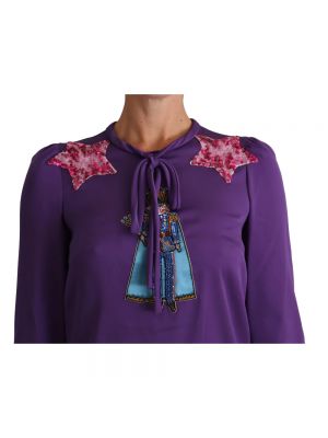 Blusa de seda de cristal Dolce & Gabbana violeta