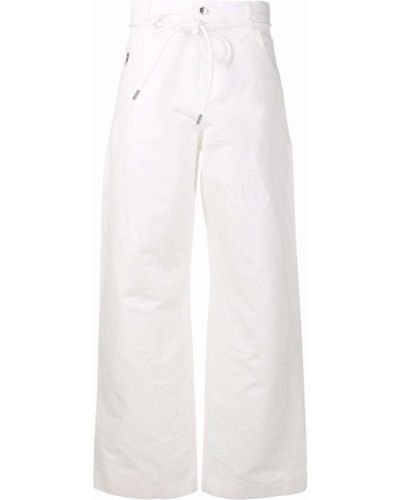 Pantalones rectos con cordones Tommy Hilfiger blanco