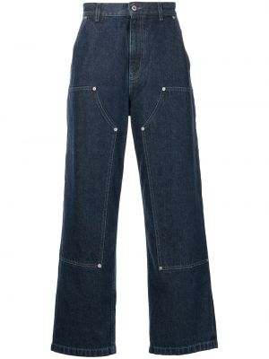 Памучни прав панталон Loewe синьо