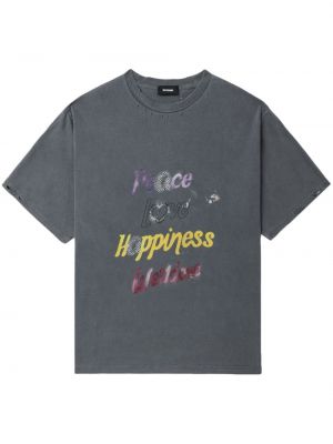 T-shirt avec imprimé slogan à imprimé We11done gris