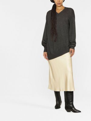 Asymetrický svetr s výstřihem do v Isabel Marant šedý