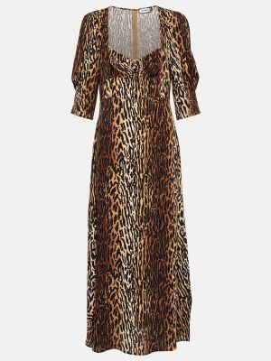 Maksi kleita ar apdruku ar leoparda rakstu Rixo
