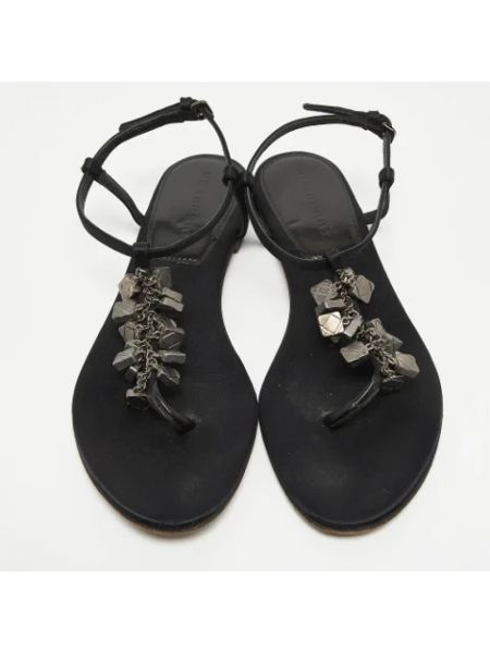 Sandalias de cuero retro Burberry Vintage negro