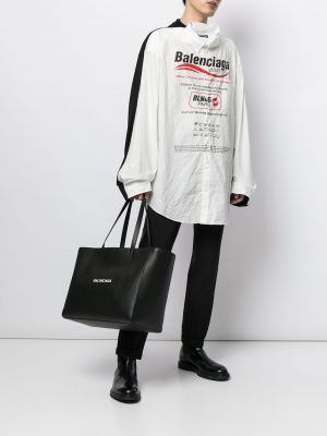 Bolso shopper con estampado Balenciaga negro