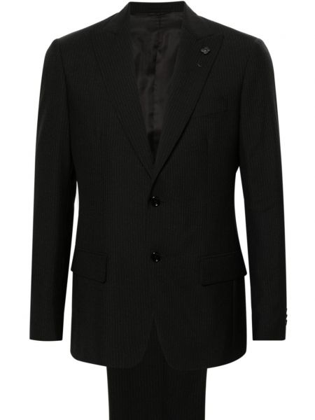 Pruhovaný oblek Lardini černý