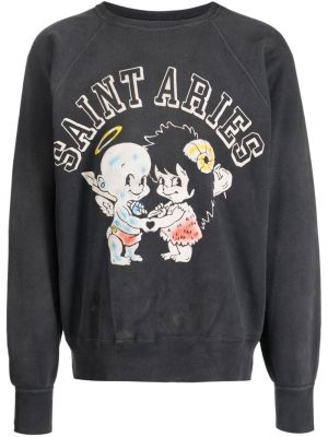 Raštuotas medvilninis džemperis Saint Mxxxxxx pilka