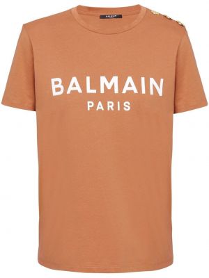 Памучна тениска с принт Balmain