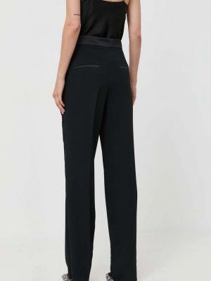 Jednobarevné kalhoty s vysokým pasem Marella černé