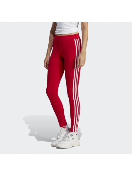 Legginsy w paski Adidas czerwone