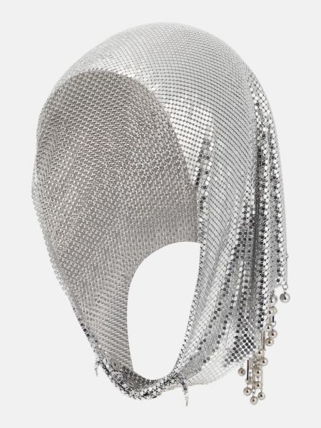 Sciarpa in mesh Rabanne argento