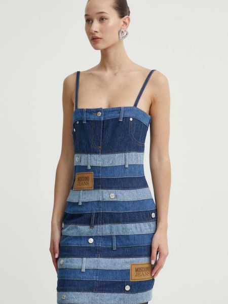 Uska mini haljina Moschino Jeans plava