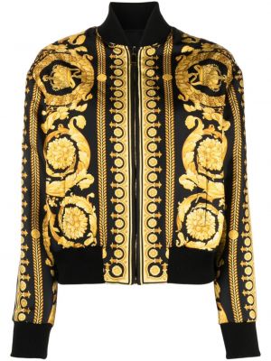 Hedvábná bomber bunda s potiskem Versace