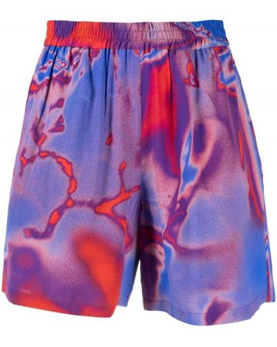 Pantalones cortos con estampado tie dye Mcq rojo