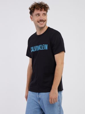 Polo marškinėliai su užrašais Calvin Klein juoda