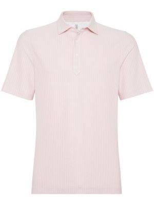 Polo marškinėliai Brunello Cucinelli rožinė