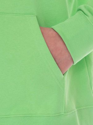 Βαμβακερή μπλούζα με κουκούλα Wood Wood πράσινο