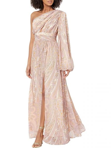 Длинное платье в горошек Line & Dot розовое