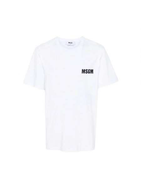 Koszulka bawełniana z nadrukiem Msgm biała