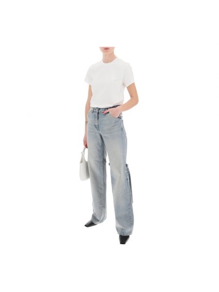 Jeansy relaxed fit Courreges niebieskie