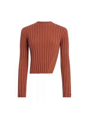 Sweter Calvin Klein brązowy