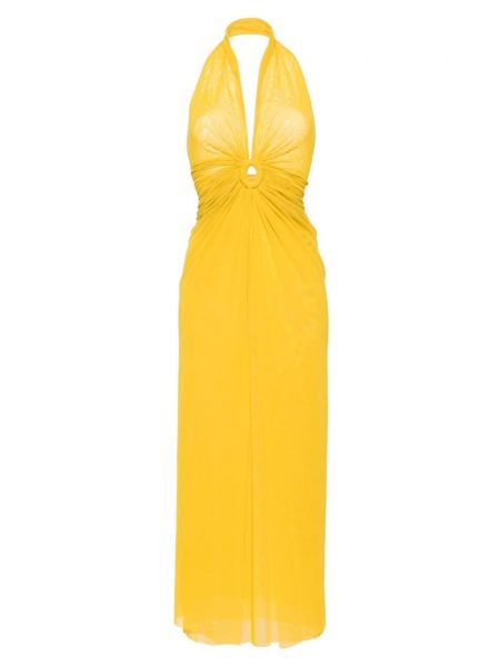 Ravna haljina od tila za plažu Fisico žuta