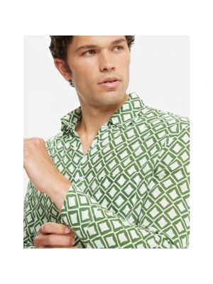 Camisa de lino con estampado Peninsula verde