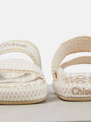 Pletené sandále Chloã© biela