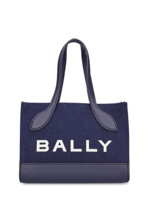 Pamučna shopper torbica Bally plava