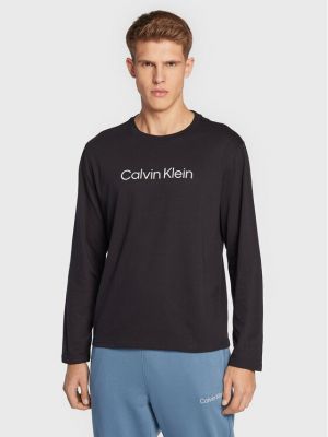T-shirt a maniche lunghe Calvin Klein Performance nero