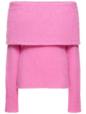 Пуловер от мохер Saks Potts розово