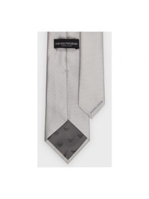 Jedwabny krawat Emporio Armani srebrny